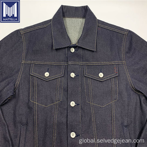 Denim Jeans Jacket Men 17oz 100% Cotton Selvedge Raw Denim Jacket Men Factory